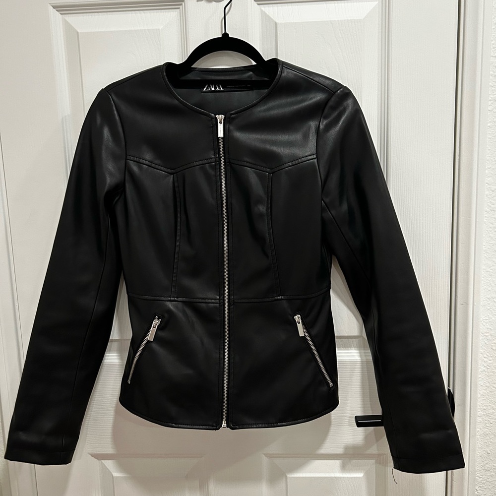 Zara Faux Leather Jacket Womans Size Small